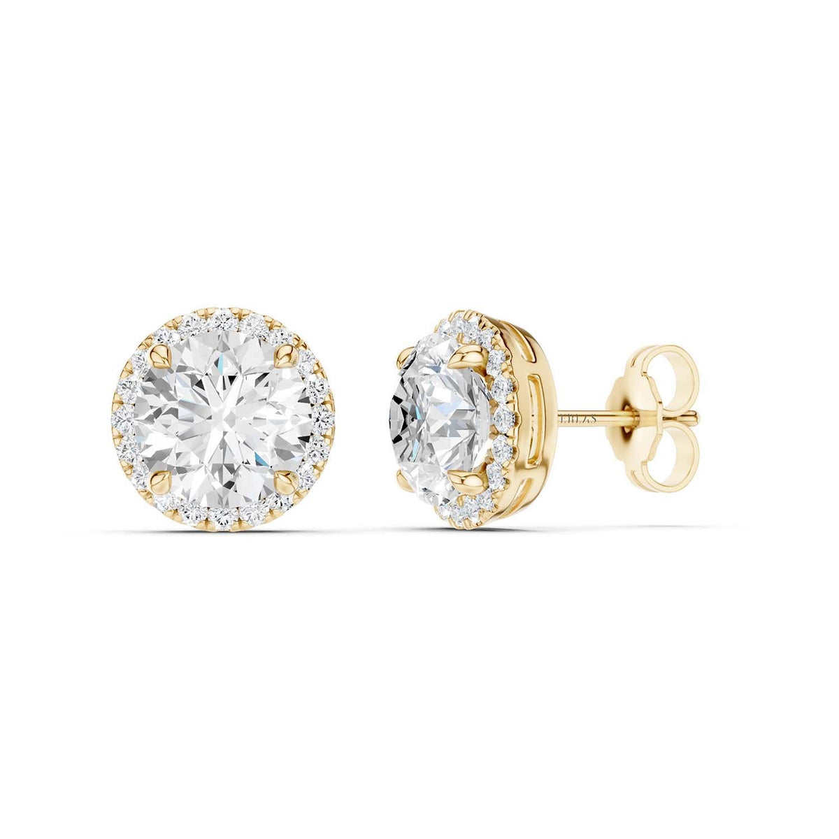 Round-Cut Halo Studs