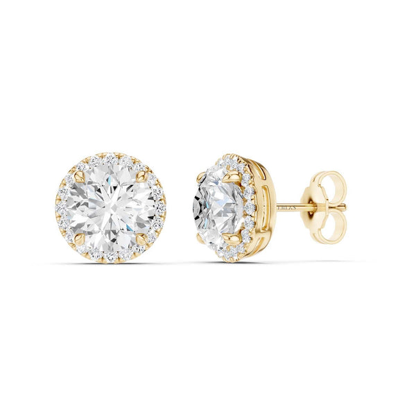 Round-Cut Halo Studs