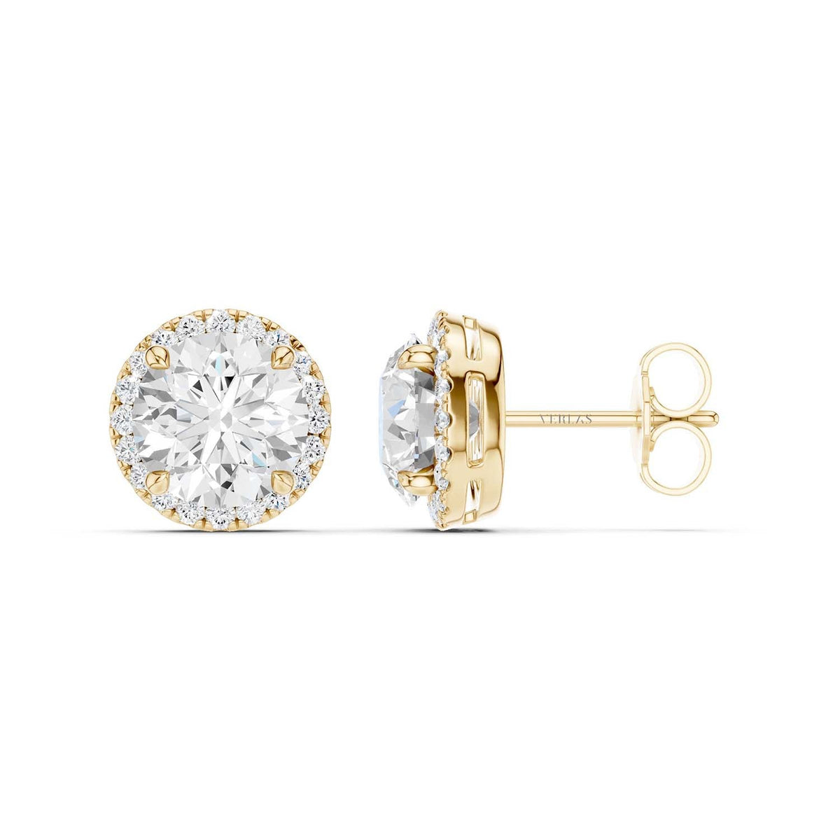 Round-Cut Halo Studs