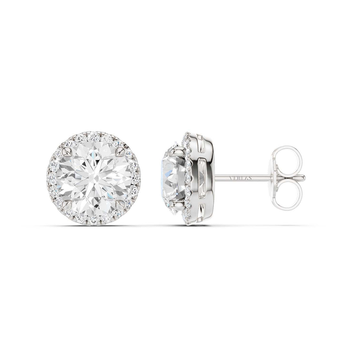 Round-Cut Halo Studs