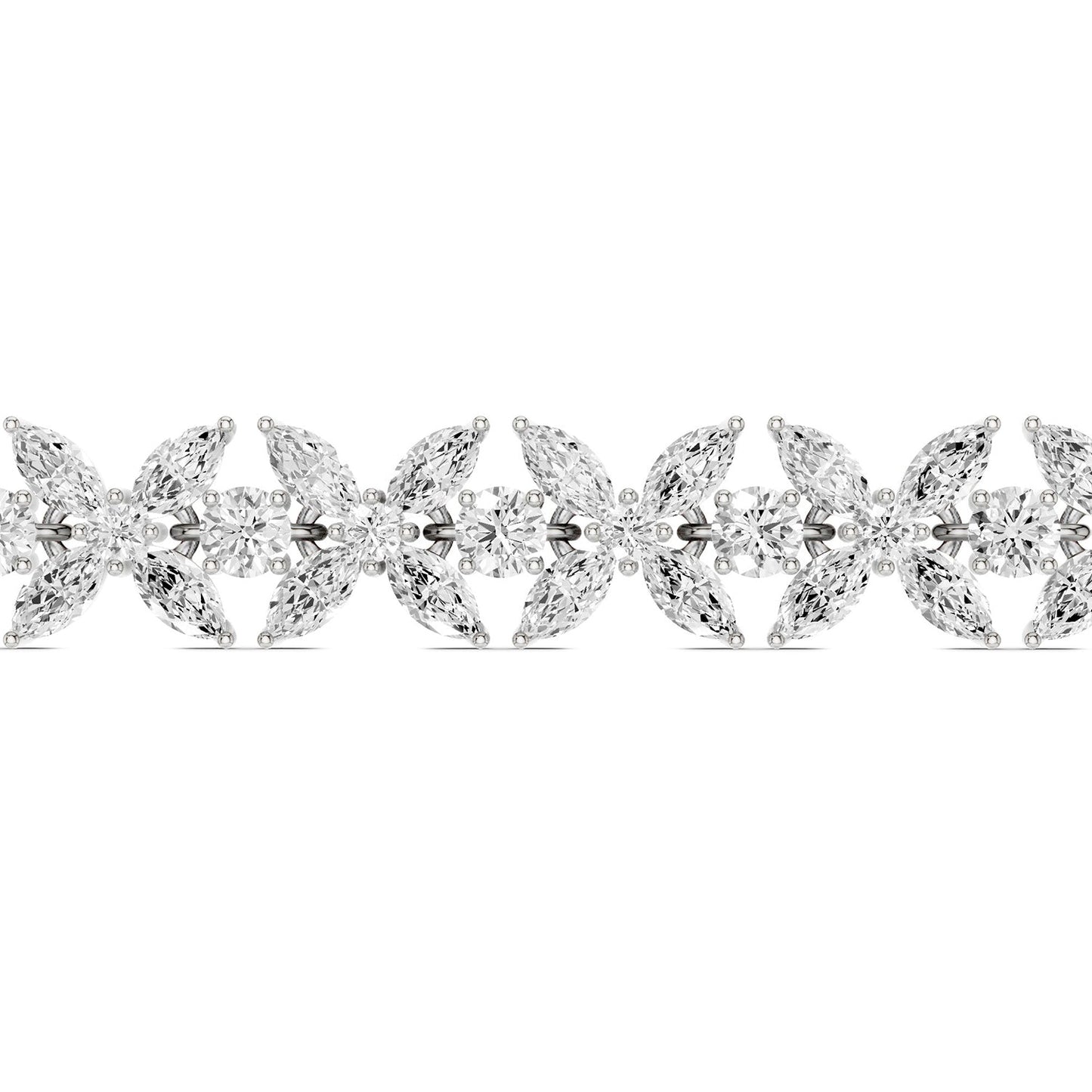 Alyssa Marquise-Cut Floral Tennis Bracelet