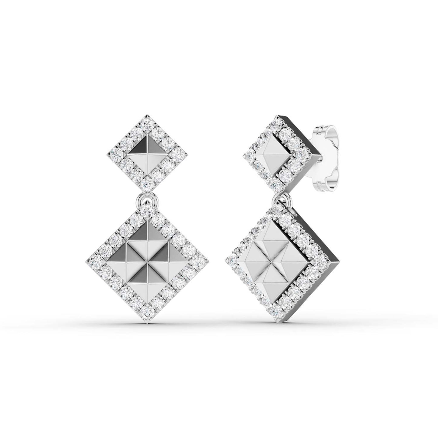 Zenyth Pyramid Drop Diamond Earrings