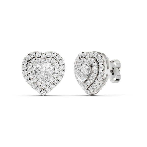 Luxe Heart-Cut Double Halo Studs