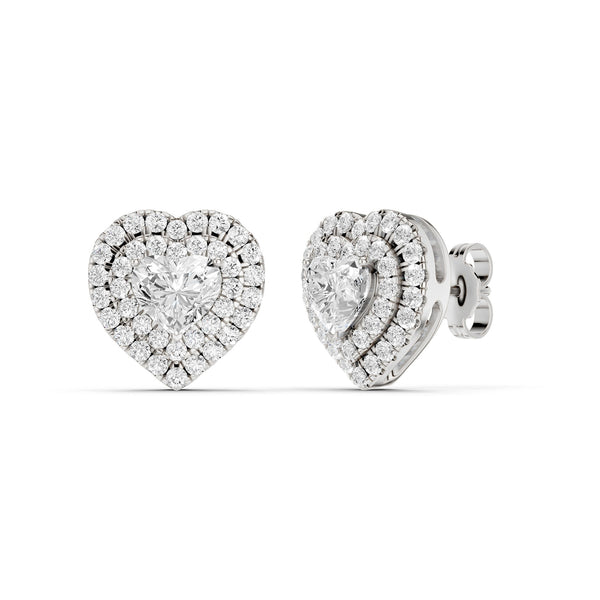 Luxe Heart-Cut Double Halo Studs