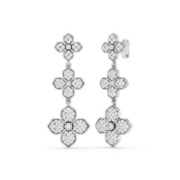 La Fleur 2 Radiant Drop Diamond Earrings