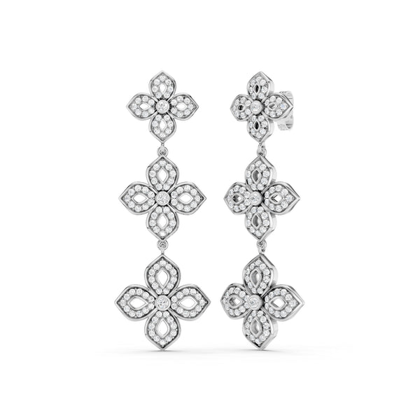 La Fleur 2 Silhouette Drop Diamond Earrings