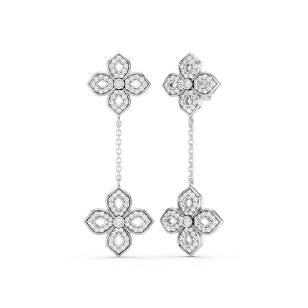La Fleur Silhouette Drop Diamond Earrings