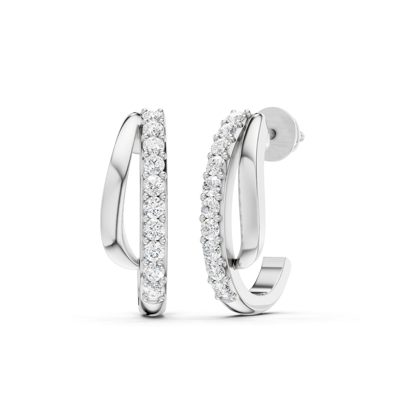 Double Wave Open Hoop Earrings