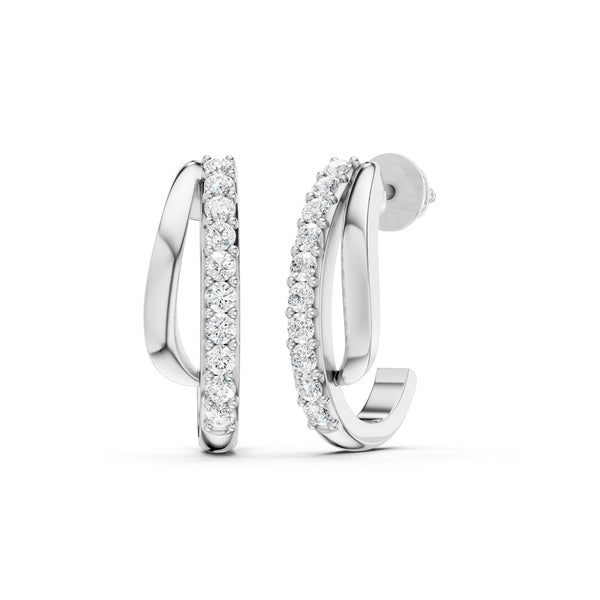 Double Wave Open Hoop Earrings
