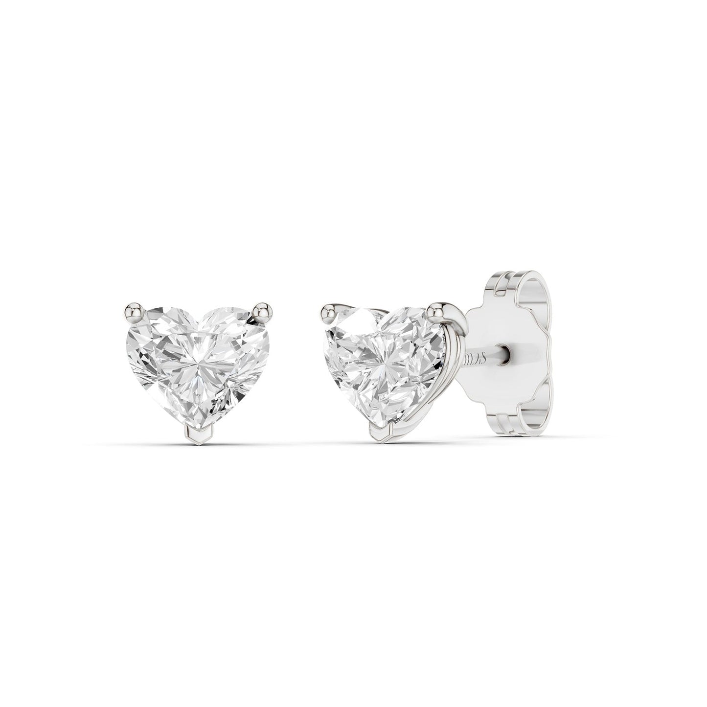 Heart-Cut Solitaire Studs Medium