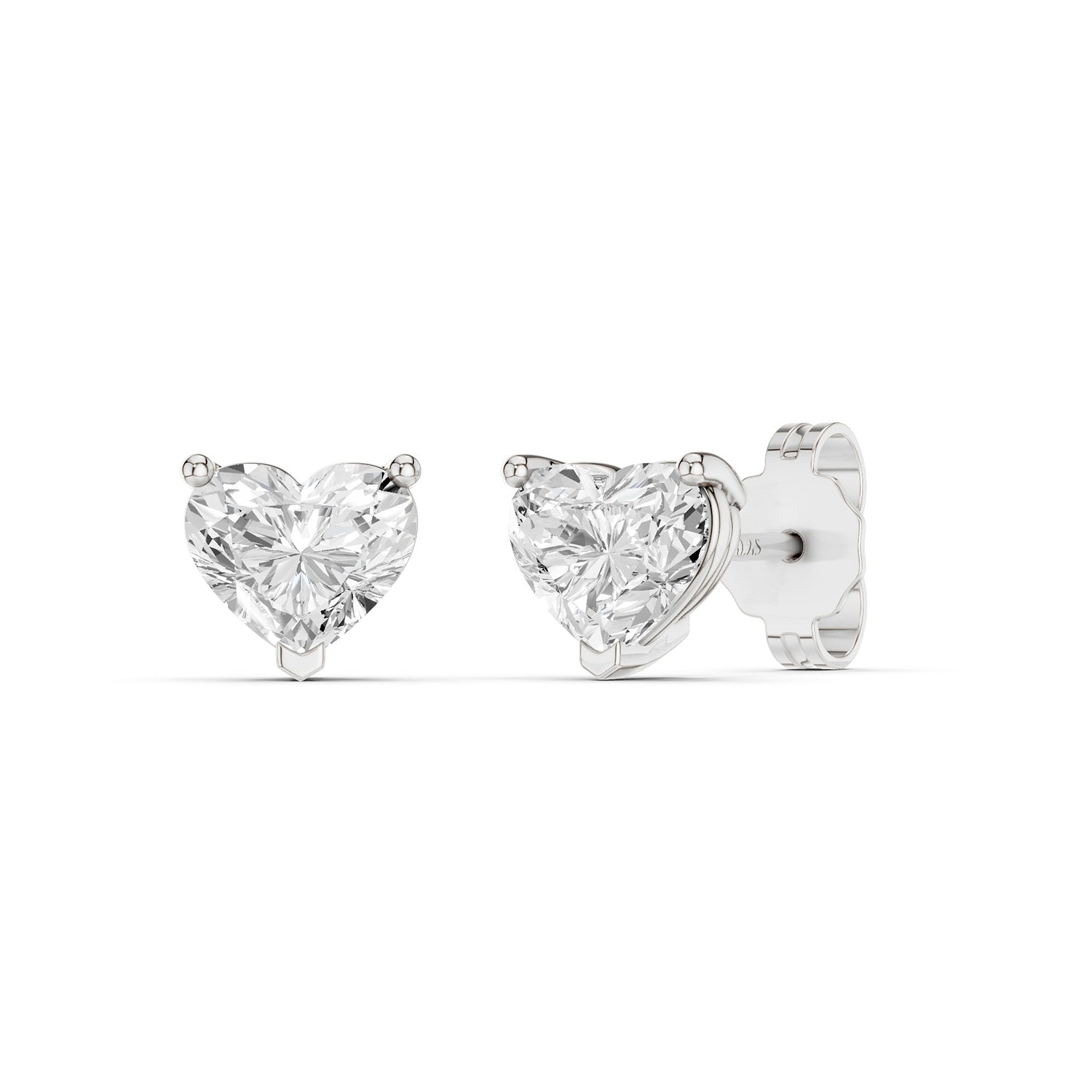 Heart-Cut Solitaire Studs Large