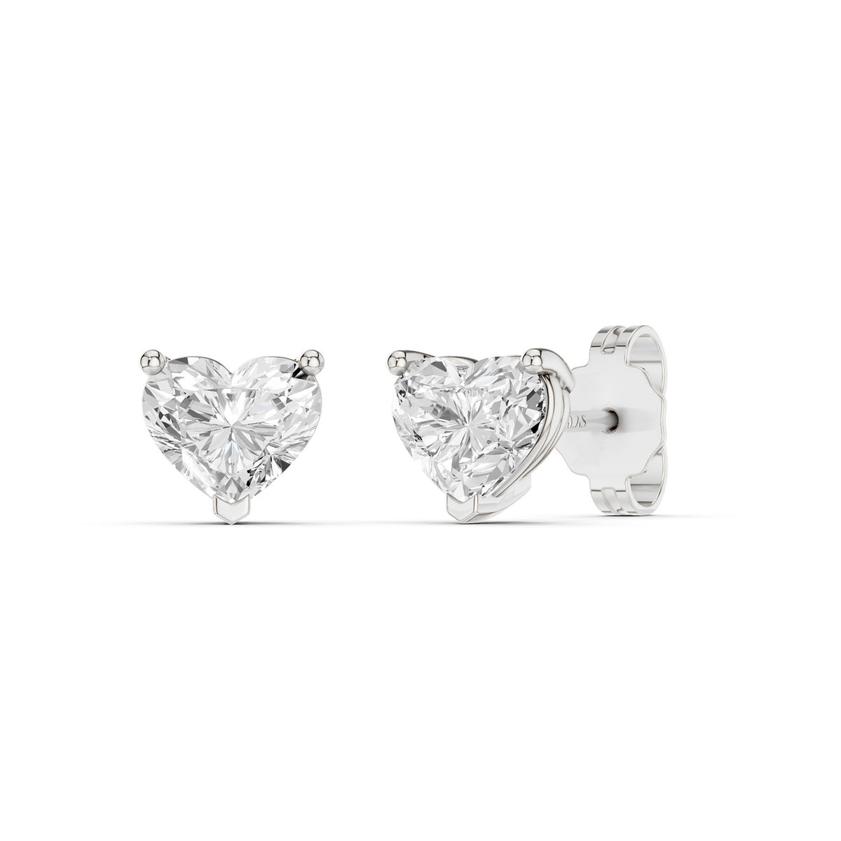 Heart-Cut Solitaire Studs Large