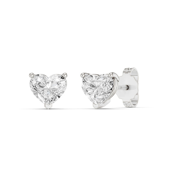 Heart-Cut Solitaire Studs Large