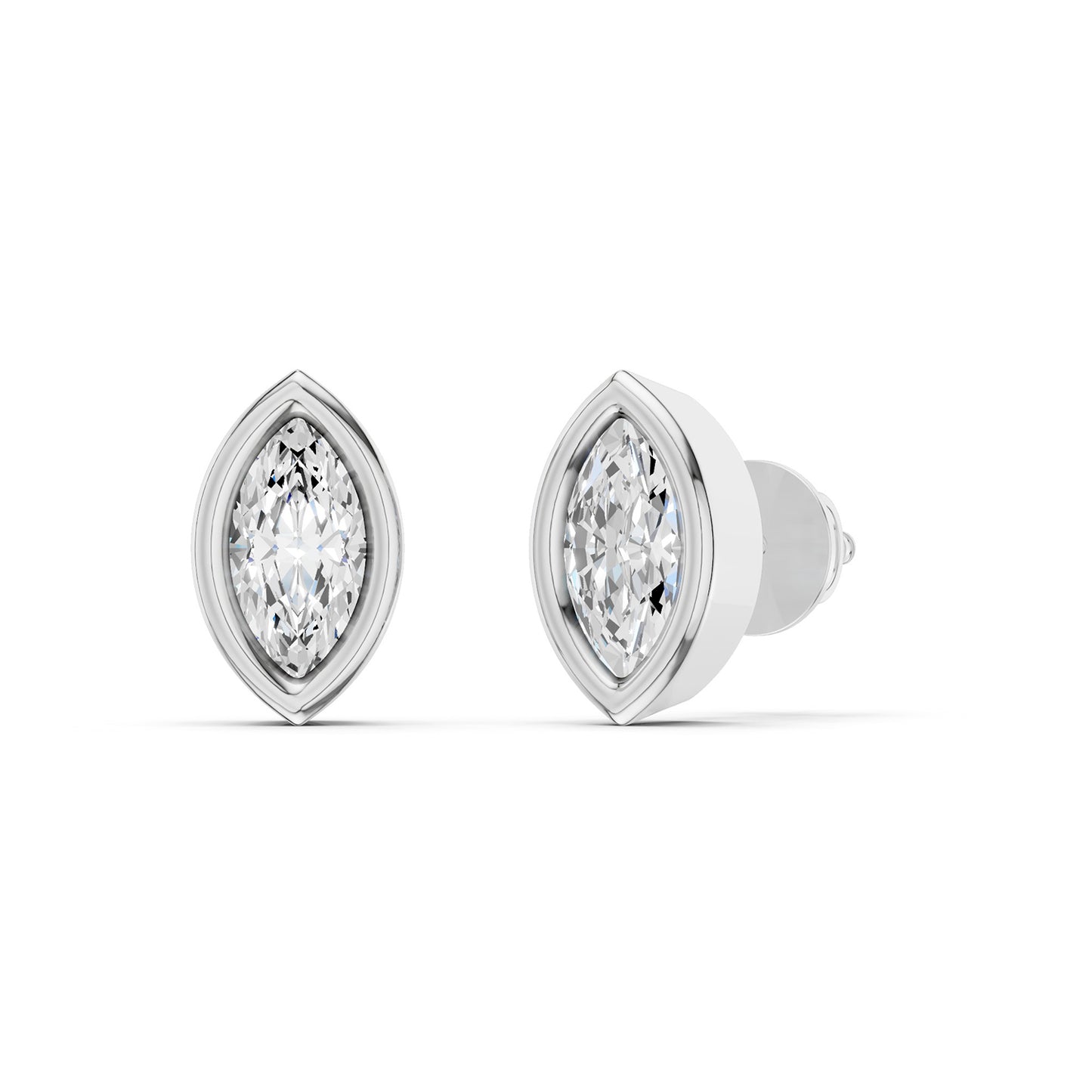 Marquise Bezel-Set Studs