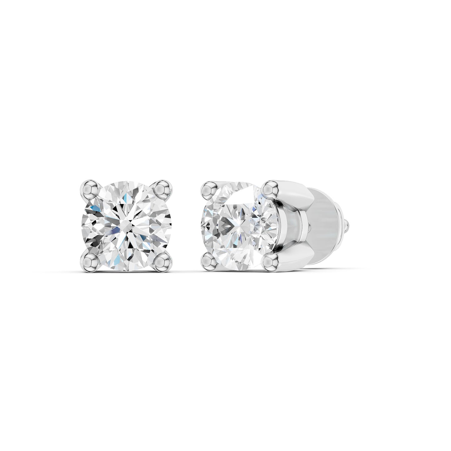 4-Prong Basket Round-Cut Studs