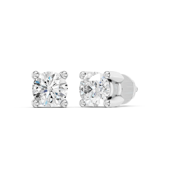 4-Prong Basket Round-Cut Studs
