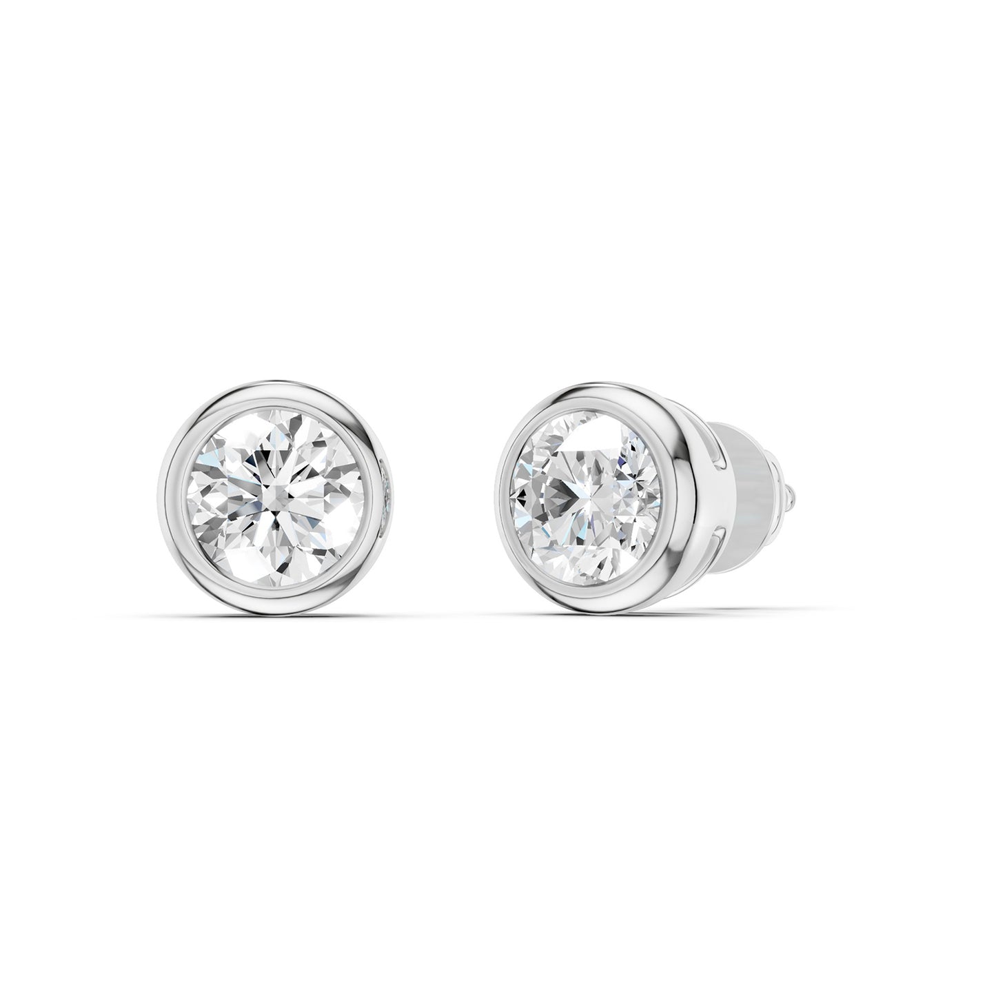 Faceted Open-H Bezel Round Studs