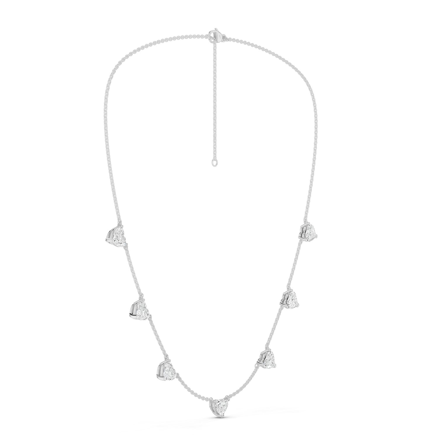 7-Heart Stationed Necklace