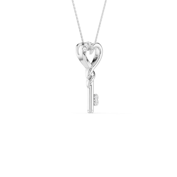 Twisted Heart Key Pendant