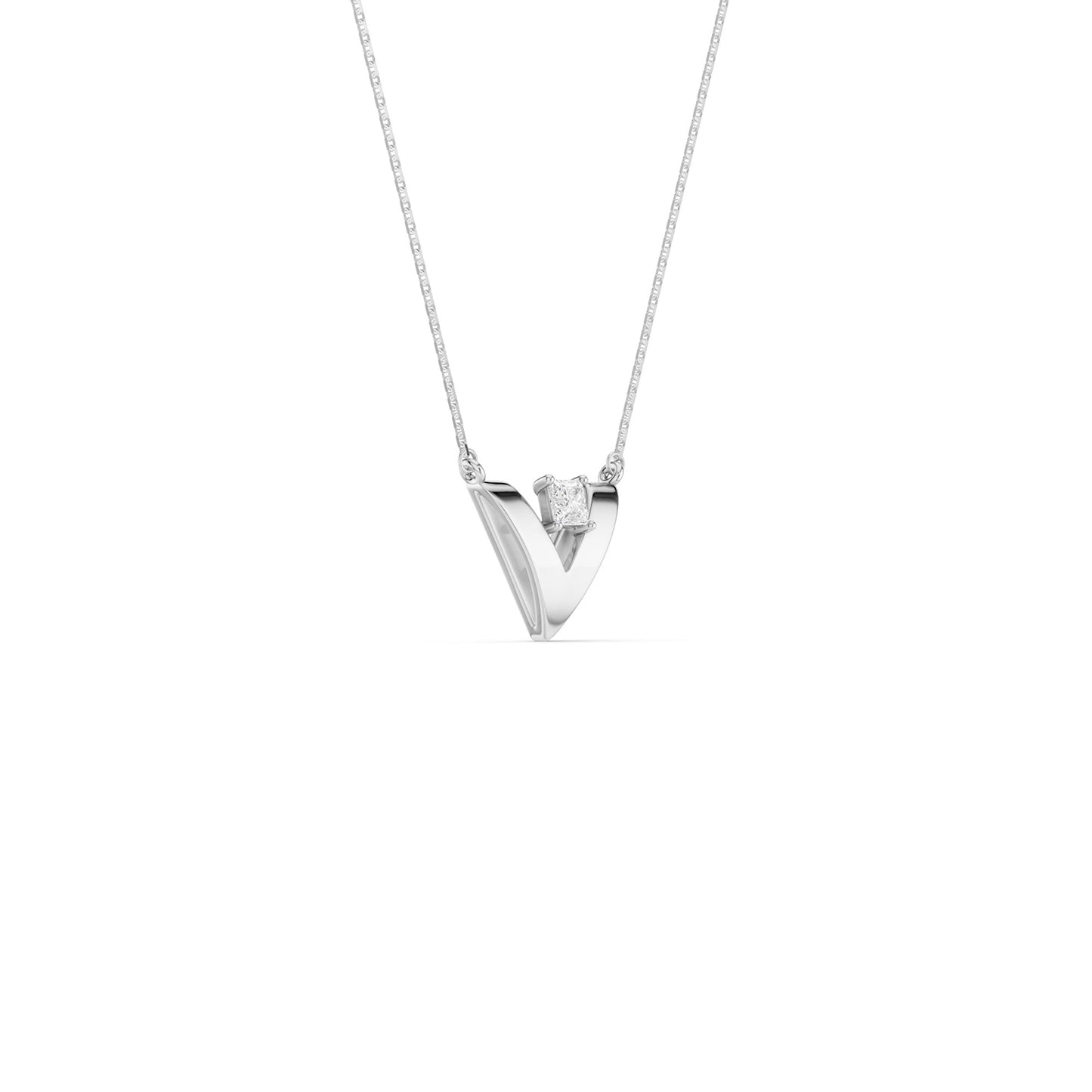 V-Shaped Round-Cut Necklace
