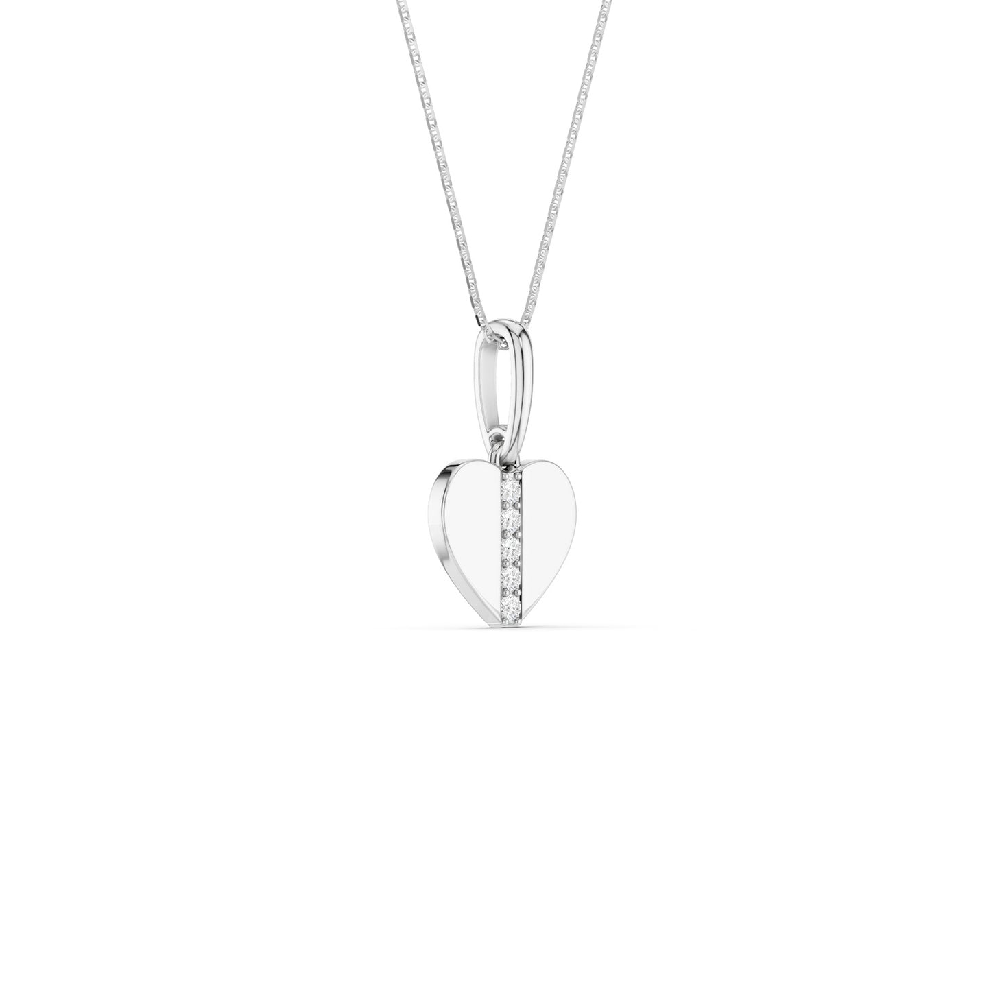 Split Pave Heart Pendant