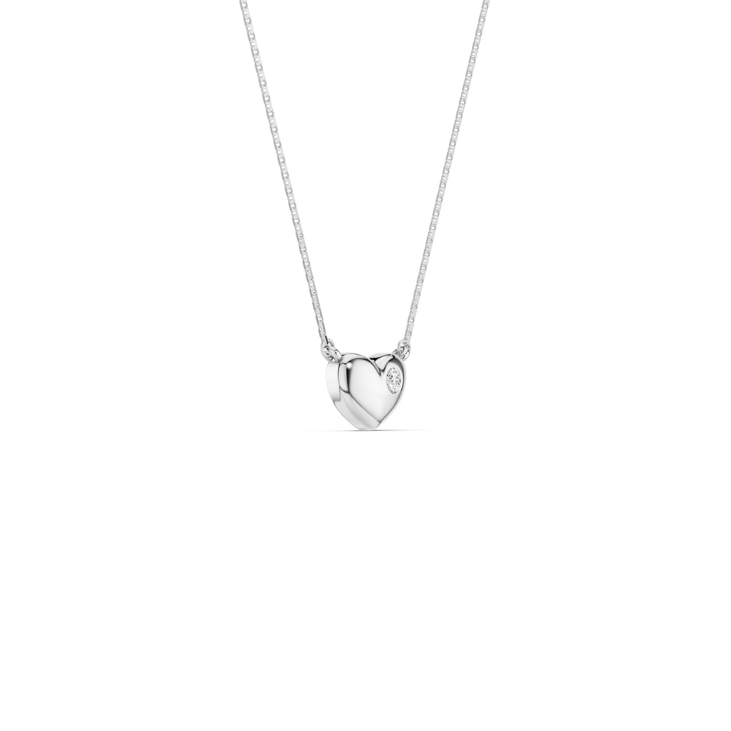 Faceted Heart Pendant Necklace