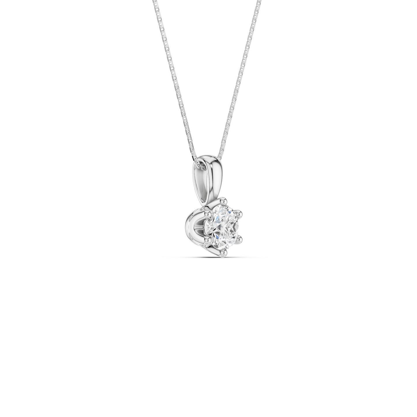 Six-Prong Crowned Pendant