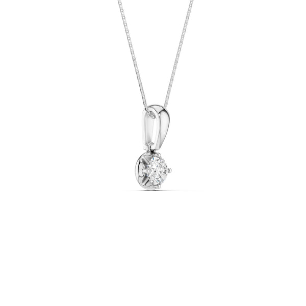 Twisted-Edge Solitaire Pendant