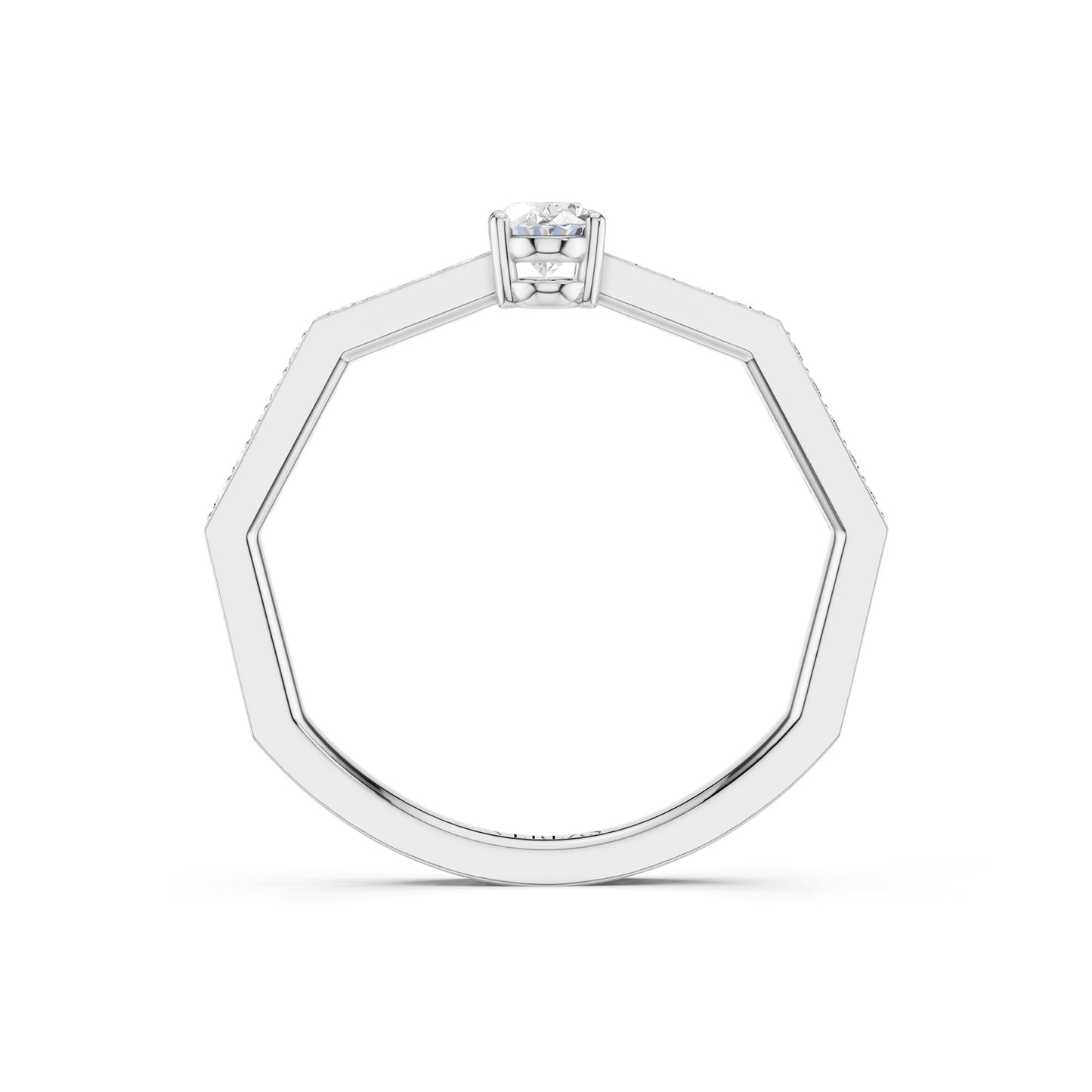 Octad Oval Channel Set Ring