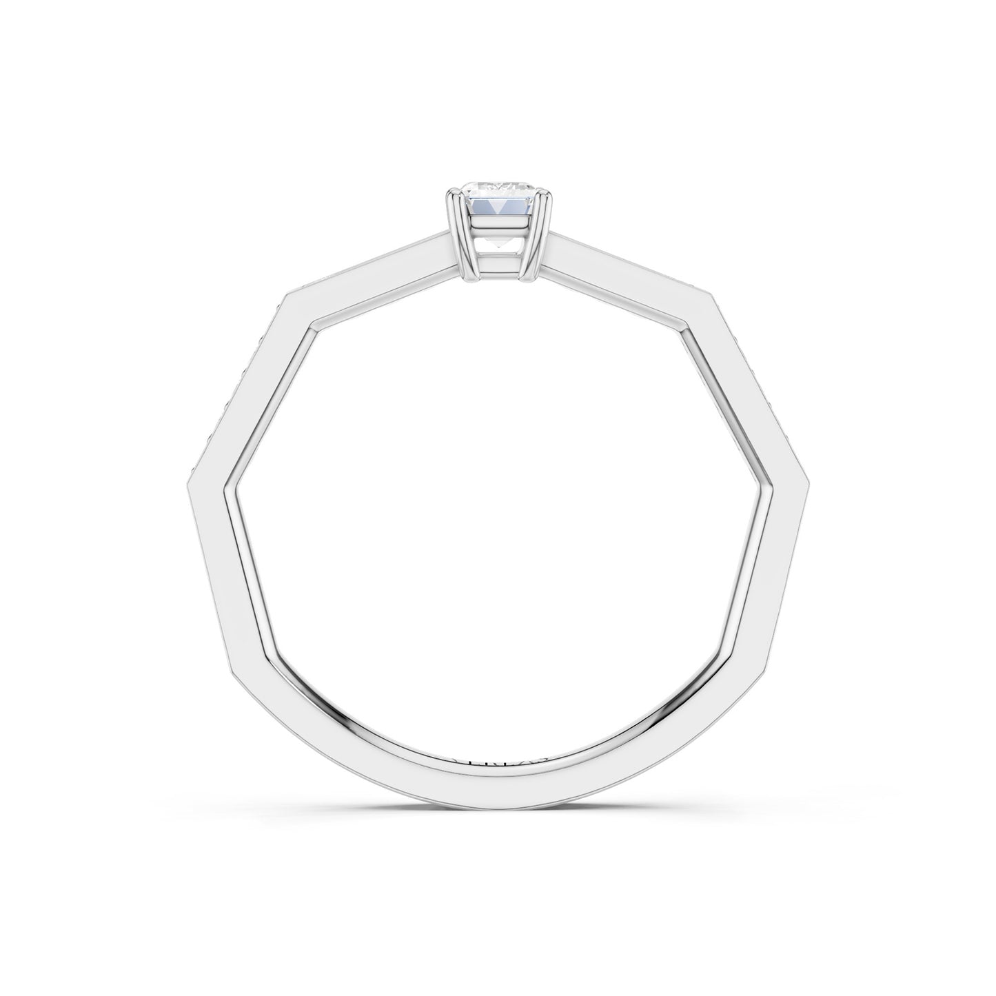 Octad Emerald Channel Set Ring