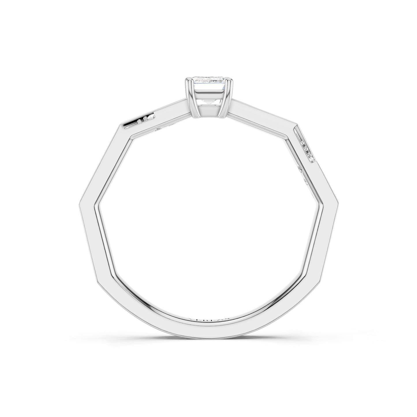 Octad Emerald Diagonal Pavé Ring