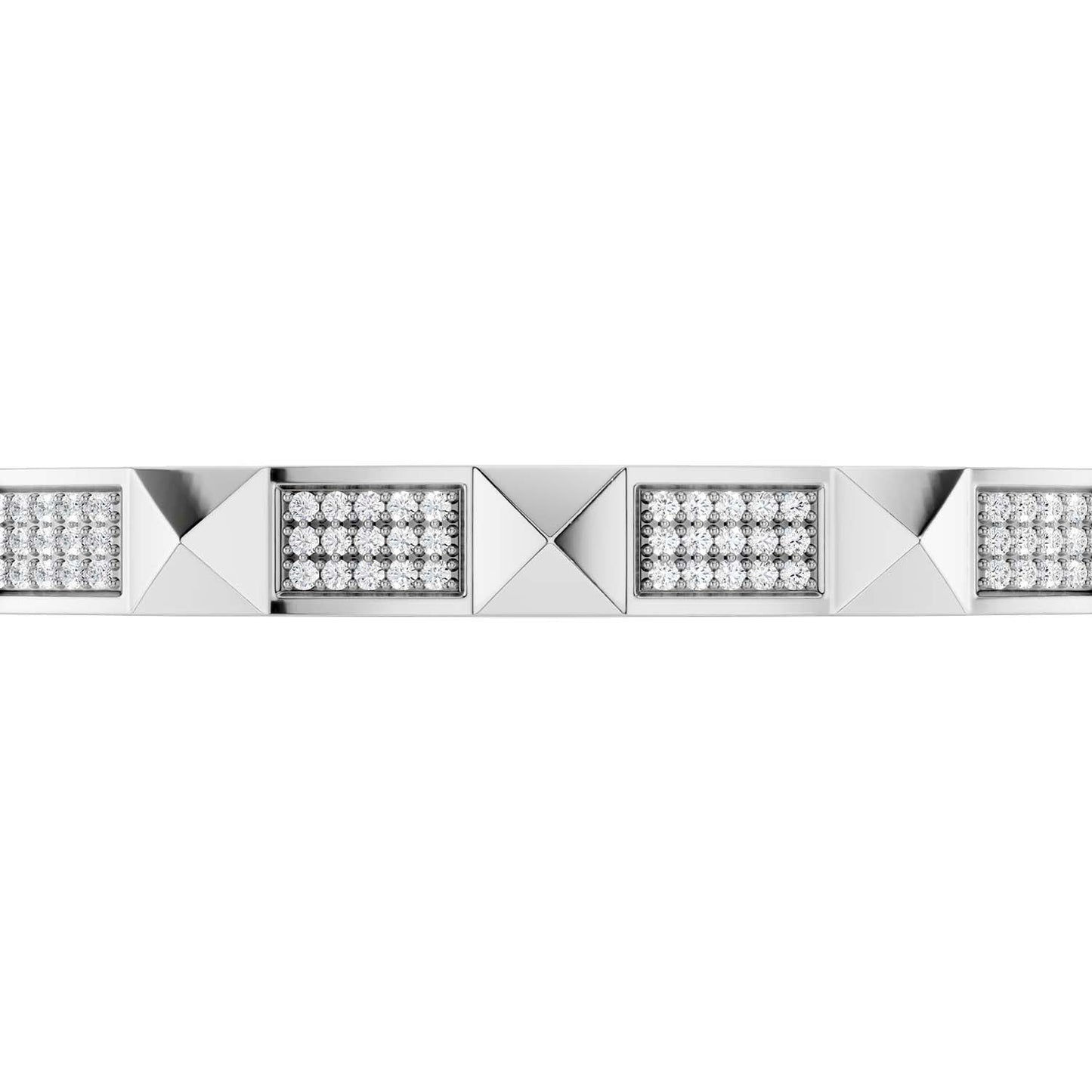Zenyth Pyramid 3-Rows Cuff Bracelet