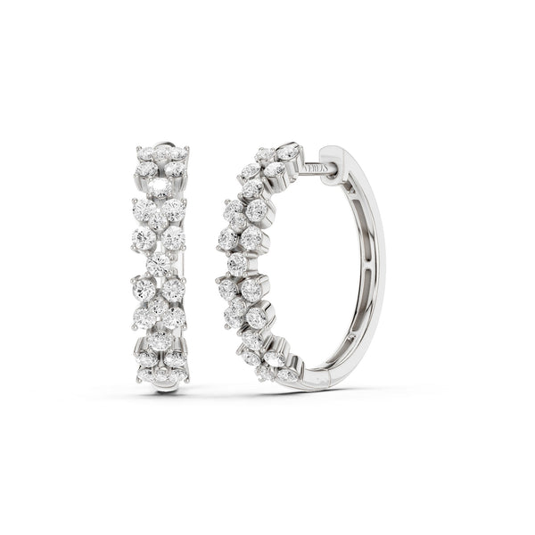 Alyssa Cuatro Floral Diamond Hoops