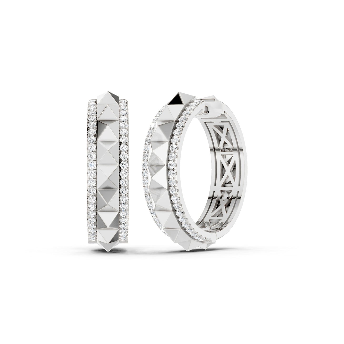 Zenyth Pyramid Spiked Diamond Hoops