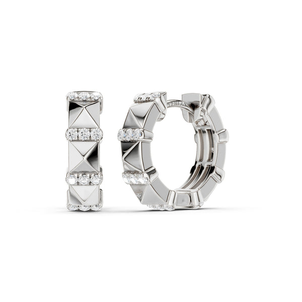 Zenyth Tiered Pyramid Diamond Huggies