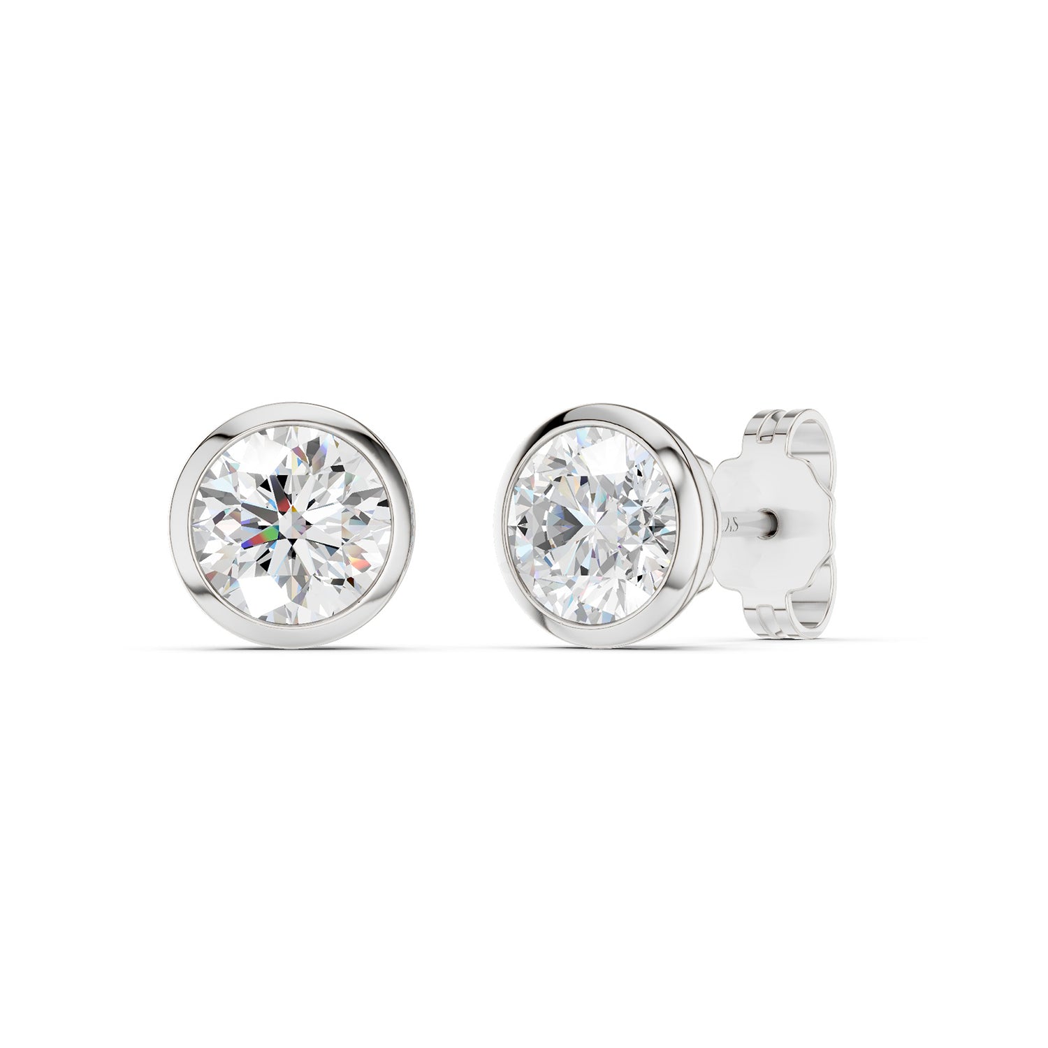 Round-Cut Solitaire Bezel-Set Studs
