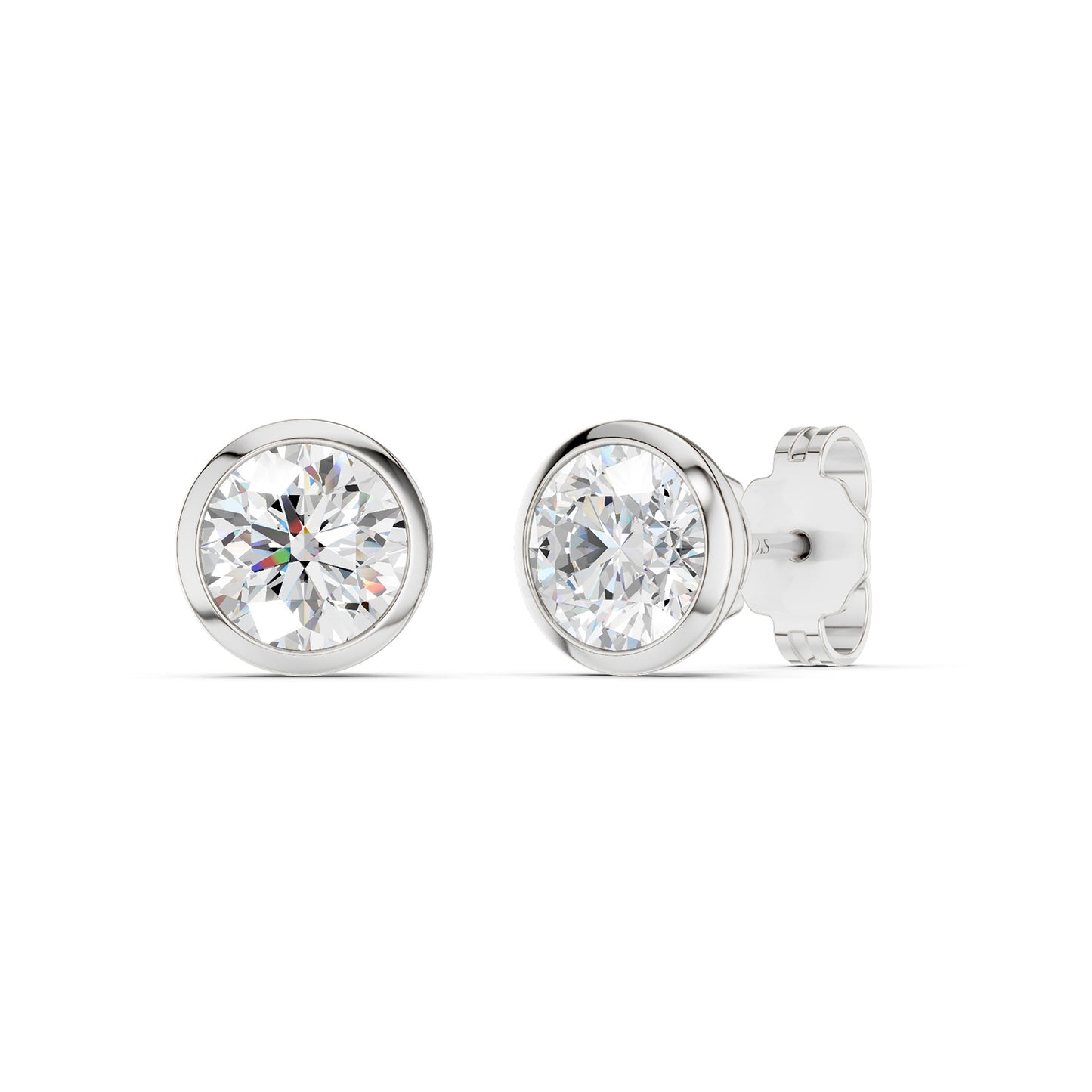 Round-Cut Solitaire Bezel-Set Studs