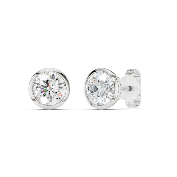 Round-Cut Solitaire Bezel-Set Studs