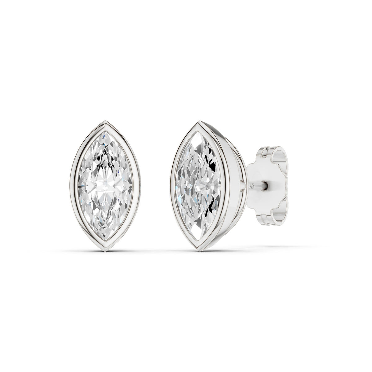 Marquise-Cut Bezel-Set Studs