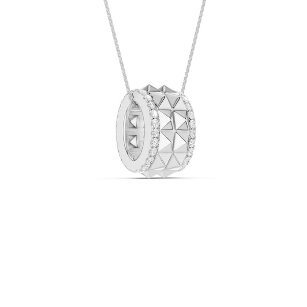 Two-Tier Pyramid Diamond Pendant Necklace