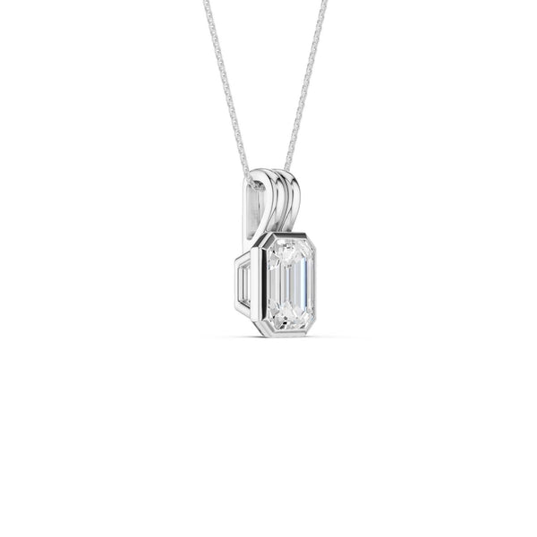 Coupled Emerald Bezel Solitaire Pendant
