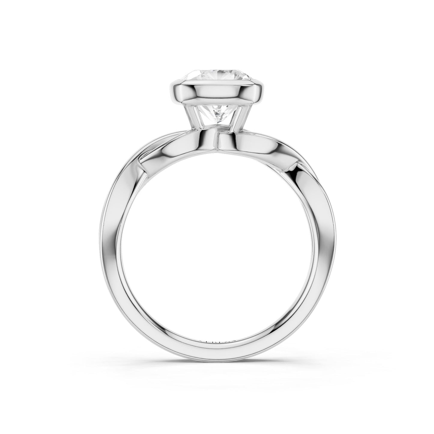 Twisted Cushion Bezel Solitaire Ring