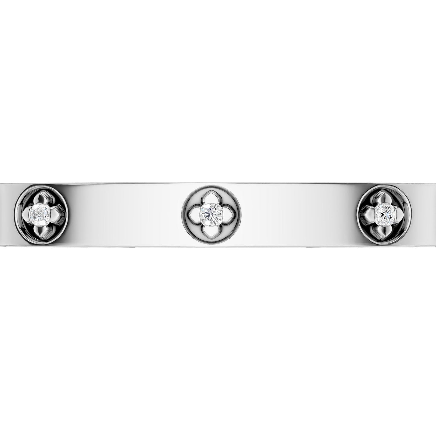 La Fleur 12-Diamonds 5mm Round Bangle
