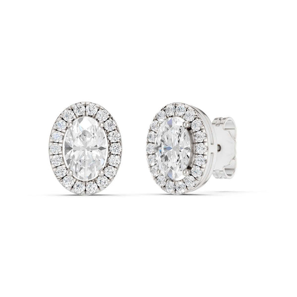 Oval-Cut Halo Studs