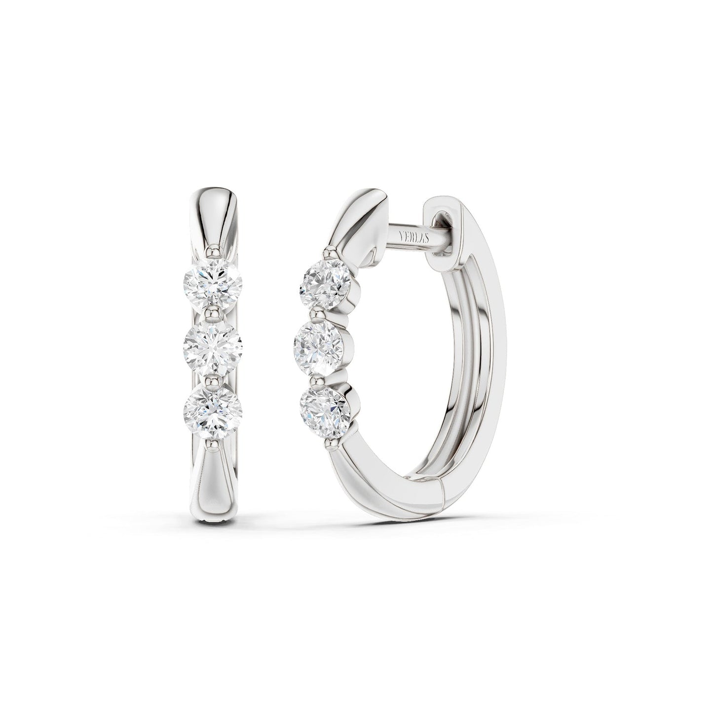 Everyday Tri-stone Hoops