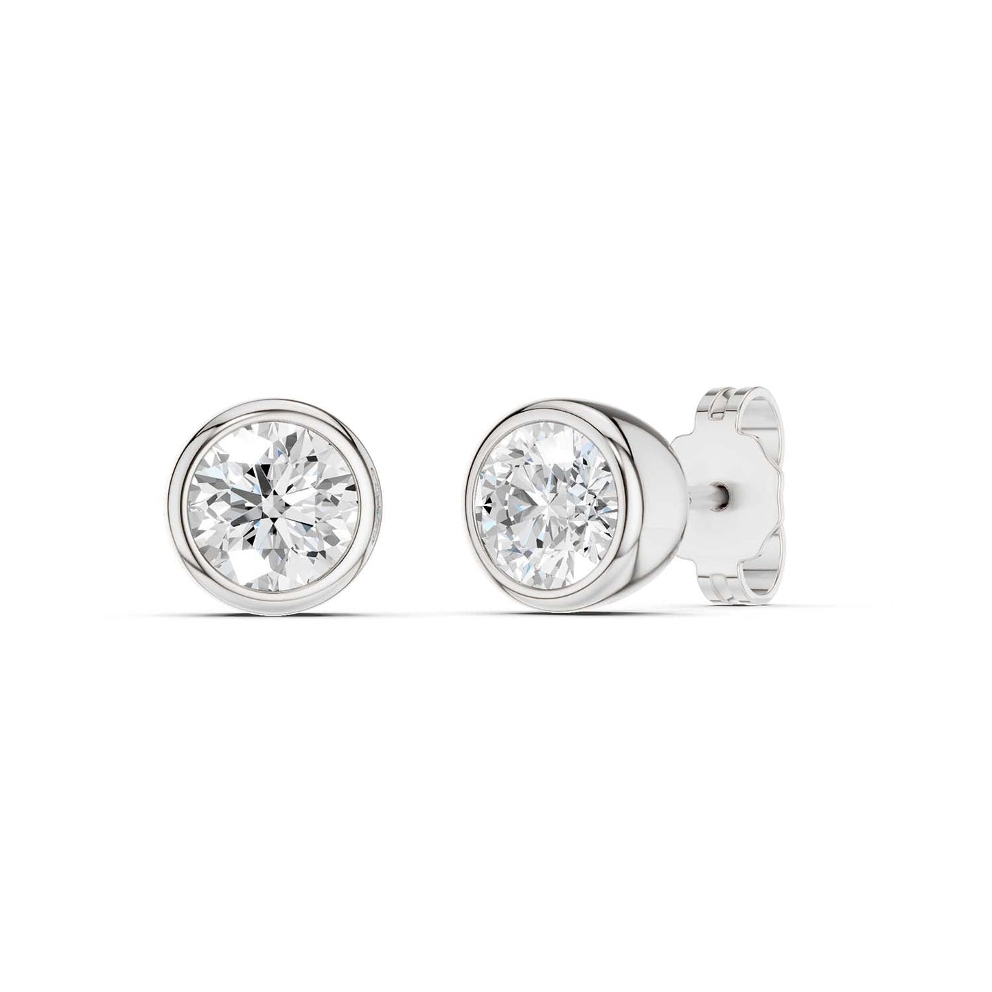 Encompassing Bezel Round Solitaire Studs