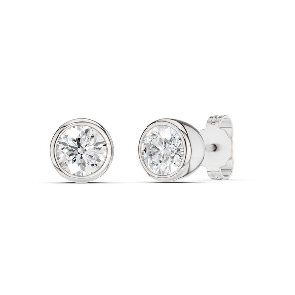 Encompassing Bezel Round Solitaire Studs