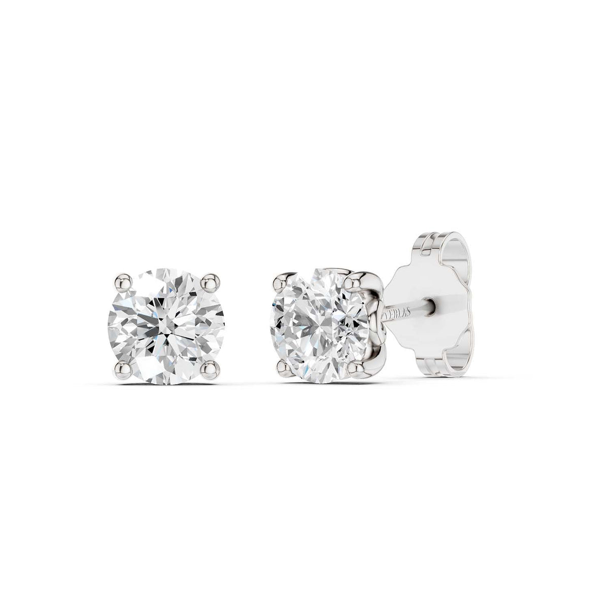 Floral Blossom Studs Round Solitaire Studs