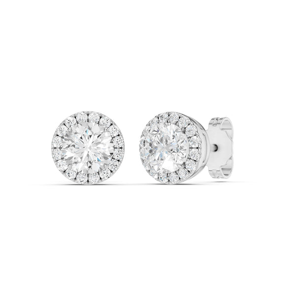 Round-Cut Halo Studs