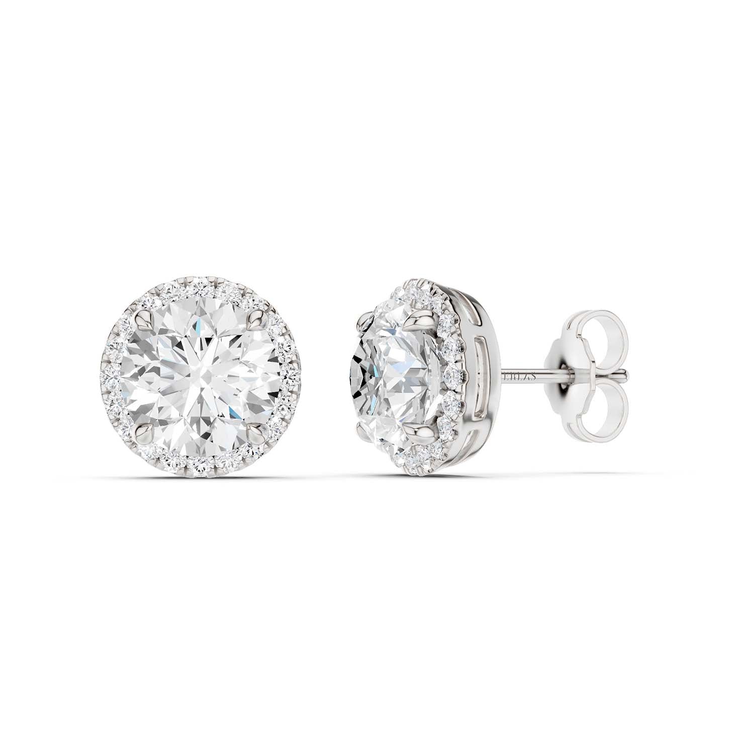 Round-Cut Halo Studs